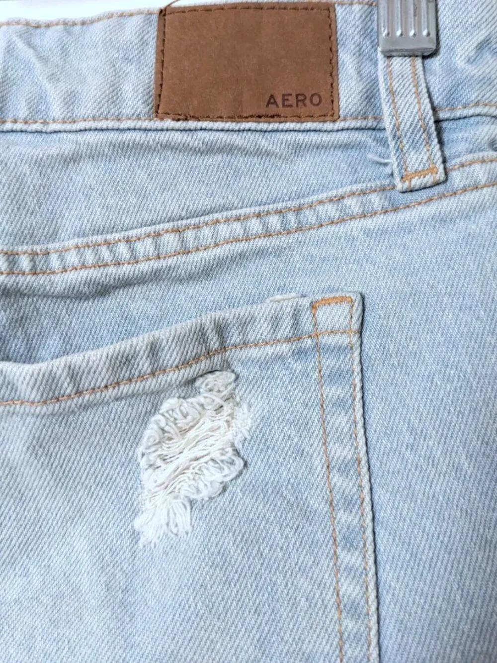 Aeropostale Distressed Denim Micro Shorts Women's Size 00 - Picture 5 of 6